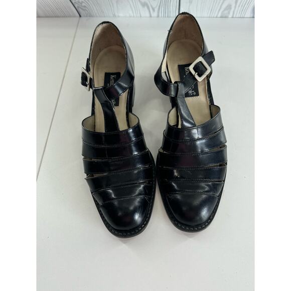 VTG Women’s Kenneth Cole Caged Fisherman Leather MaryJane Size 8M Black - Picture 3 of 7